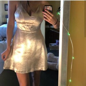 Kimchi Blue Ivory Satin Mini Dress Sz 6